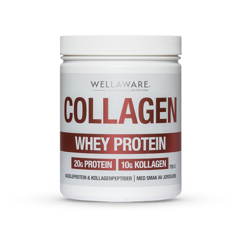 collagen whey protein jordgubb WellAware